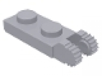 Lego Raster- Scharnier Platte 1 x 2 mit 2 Fingern am Ende 44302  neues hellgrau