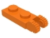 Lego Raster- Scharnier Platte 1 x 2 mit 2 Fingern am Ende 44302 orange