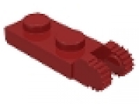 Lego Raster- Scharnier Platte 1 x 2 mit 2 Fingern am Ende 44302 dunkelrot