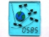 Glass for Window 4 x 4 x 3 Roof with '0585', Earth & Satellites Pattern (Sticker)