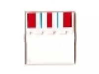 Glass for Window 4 x 4 x 3 Roof with Stripes Blue and Red on Scalloped Shade Pattern (Sticker)