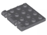 Lego Raster- Scharnier Platte 3 x 4 mit 2 Finger am Ende 44570 neues dunkelgrau