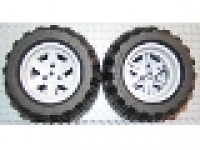 1 x Part 44772c02 Wheel 56mm D. x 34mm Technic Racing, with Black Tire 94.8 x 44 R Balloon (44772 / 54120)