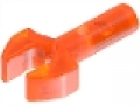 LEGO Bar 1L with Clip Mechanical Claw - Cut Edges and Hole on Side, tr neon orange