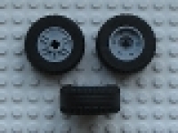 Wheel 18mm D. x 14mm with Axle Hole, Fake Bolts and Shallow Spokes with Black Tire 30.4 x 14 VR Solid (55982 / 58090) neues hellgrau