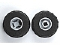 Wheel 11mm D. x 12mm, Hole Notched for Wheels Holder Pin with Black Tire 24 x 12 R Balloon (6014b / 56890) , neues hellgrau