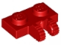Lego Raster- Scharnier Platte 1 x 2 mit 2 Fingern am Ende 60471 rot
