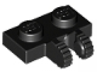 Lego Raster- Scharnier Platte 1 x 2 mit 2 Fingern am Ende 60471 schwarz