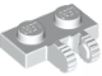 Lego Raster- Scharnier Platte 1 x 2 mit 2 Fingern am Ende 60471 weiß
