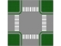 Straßenplatte: Kreuzung mit Radweg 32x32 grün
