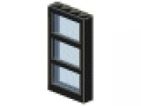 Fenster schwarz mit Querstreben 1x4x6,  Glas tr hellblau