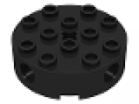 Rundstein 4x4x1 schwarz 4 seitliche Löcher