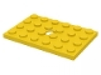 Platte mit Loch 4 x 6 gelb 709, für Lenkauto