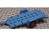 Anhängerplatte blau 4 x 8 mit roten Felgen und Reifen 817c01