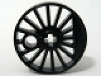 Train Wheel RC, Spoked with Technic Axle Hole and Counterweight, 30 mm D. (Blind Driver), schwarz