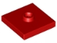 Fliese 2 x 2 mit einem Knopf, rot, neu