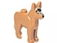 Dog, Alsatian / German Shepherd with Black Eyes, Nose, Muzzle and Blaze Pattern