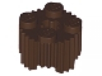 Rundstein mit senkrechten Rillen 2x2x1 dunkelbraun