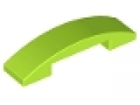 Slope, Curved 4 x 1 Double No Studs , lime, neu