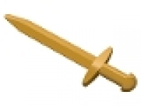 Minifigure, Weapon Sword, Greatsword Pointed with Thin Crossguard, pearl gold