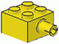 Technikstein 2 x 2 mit Pin,  Achsstein 4730 gelb