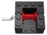 Große Lego Winde schwarz, Rolle rot, bb0067