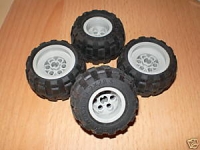 4 x Ballonreifen 43,2 x 28 S mit Felge neues hellgrau