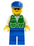 Mann mit grüner Weste pck015 Cap blau