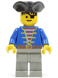 Pirate Blue Shirt, Light Gray Legs, Black Pirate Triangle Hat