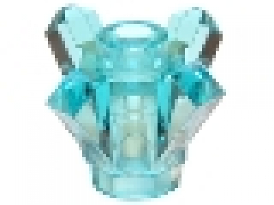 Lego Rock 1 x 1 Crystal 4 Point (Brick, Round 1 x 1 with 4 Upward Fins / Points), tr hellblau