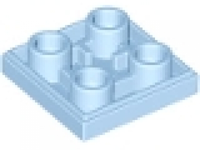 inverse Fliese 2 x 2 mittelblau