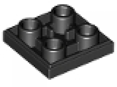 Inverse Fliese 2 x 2 schwarz