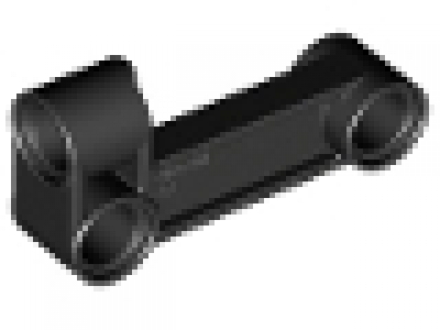 Lego Technic, Pin Connector Perpendicular 2 x 4 Bent, schwarz