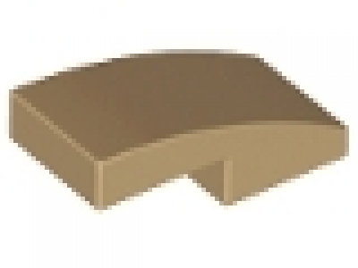 Slope, Curved 2 x 1 No Studs, dunkeltan