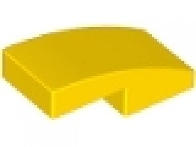 Slope, Curved 2 x 1 No Studs, gelb