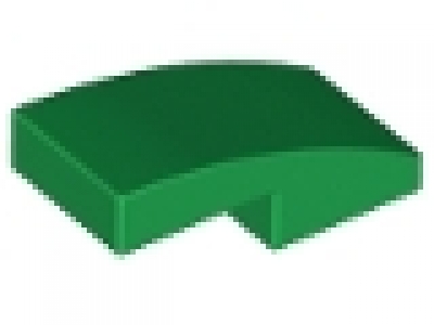 Slope, Curved 2 x 1 No Studs,  grün