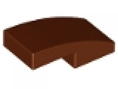 Slope, Curved 2 x 1 No Studs, rotbraun