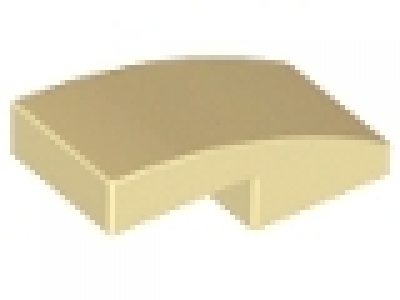 Slope, Curved 2 x 1 No Studs, tan