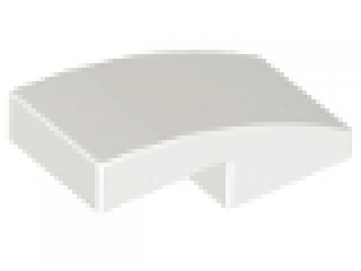 Slope, Curved 2 x 1 No Studs, weiß