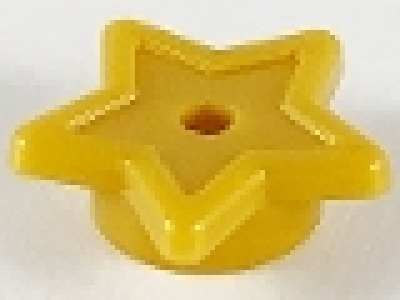 LEGO Plate, Round 1 x 1 with Star and Small Pin Hole, pearl gold