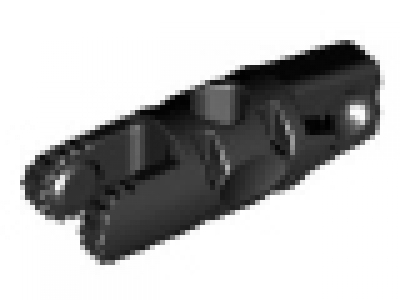 Hinge Cylinder 1 x 3 Locking with 1 Finger and 2 Fingers on Ends, with Hole, schwarz