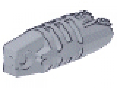 Hinge Cylinder 1 x 3 Locking with 1 Finger and 2 Fingers on Ends, with Hole, hellgrau