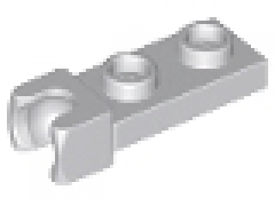 1 x 2 Platte mit Clip 14418 neues hellgrau, neu