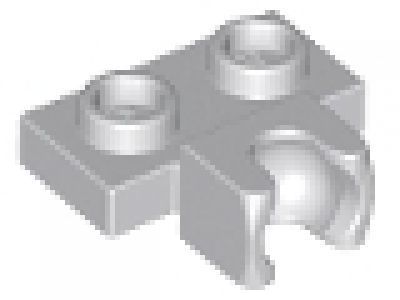 1 x 2 Platte mit Clip 14704 neues hellgrau, neu