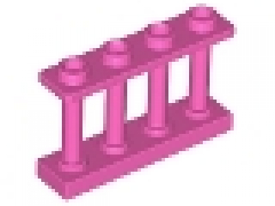 Holzzaun 1x4x2 dunkelpink 15332