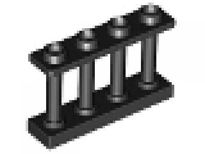 Holzzaun 1x4x2 schwarz 15332