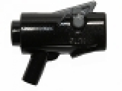 Minifigure, Weapon Gun, Mini Blaster / Shooter with Dark Bluish Gray Trigger (15391 / 15392), schwarz