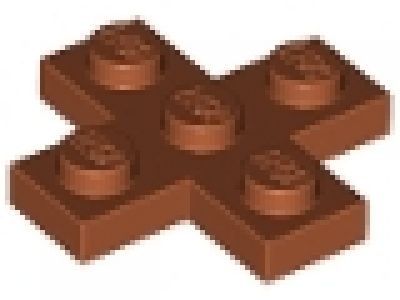 Plate, Modified 3 x 3 Cross dunkelorange, neu