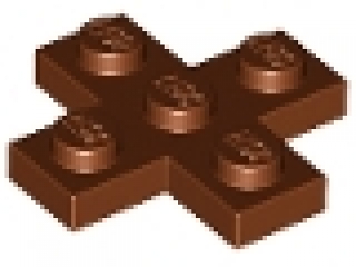 Plate, Modified 3 x 3 Cross rotbraun, neu
