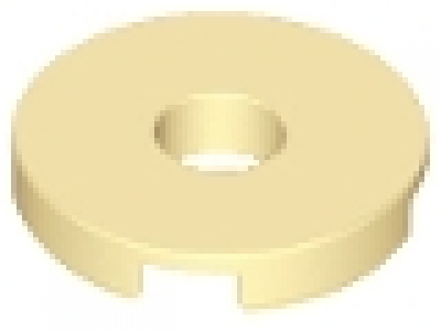 Rundfliese 2 x 2 tan mit Loch 15535